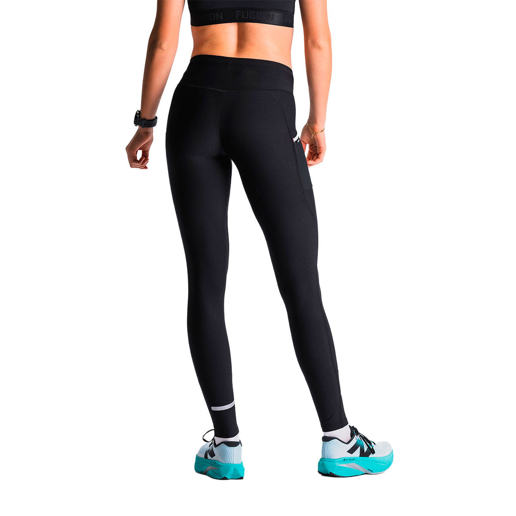 FUSION hot long tights unisex i sort med sidelommer