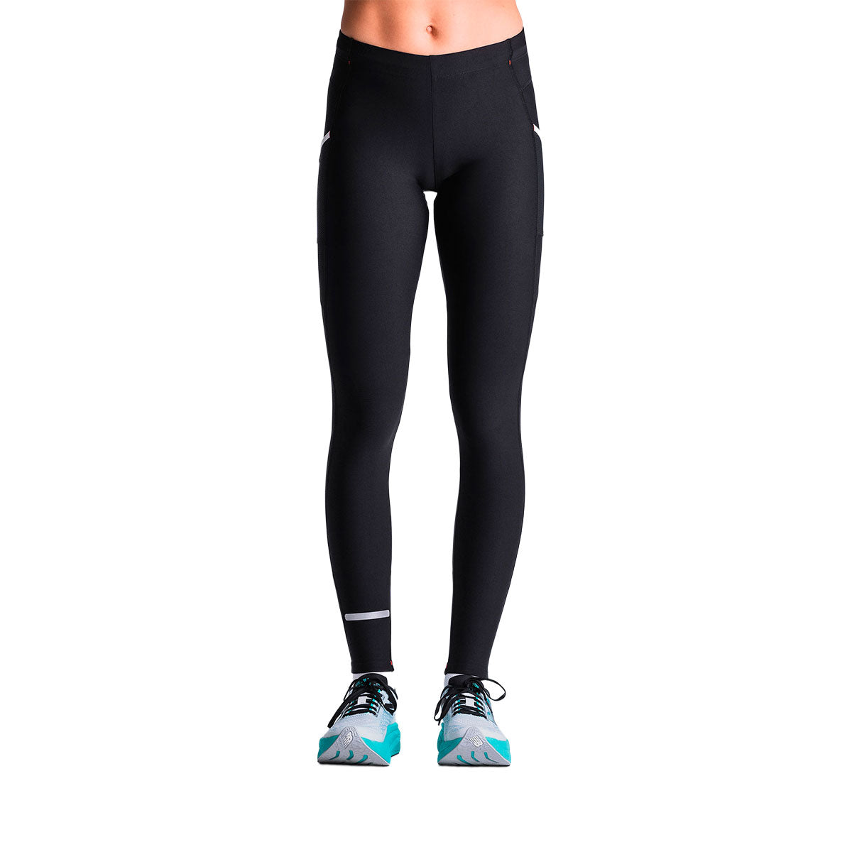 Sorte unisex lange hot tights med smal pasform og elastisk talje