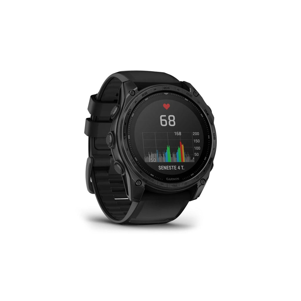 Garmin Tactic 8 Solar Sapphire ur med skærm og sort rem 51 mm