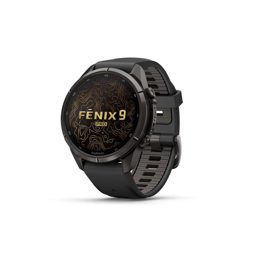 Garmin Fenix 9 Pro smartur med 43 mm titan og silikonerem