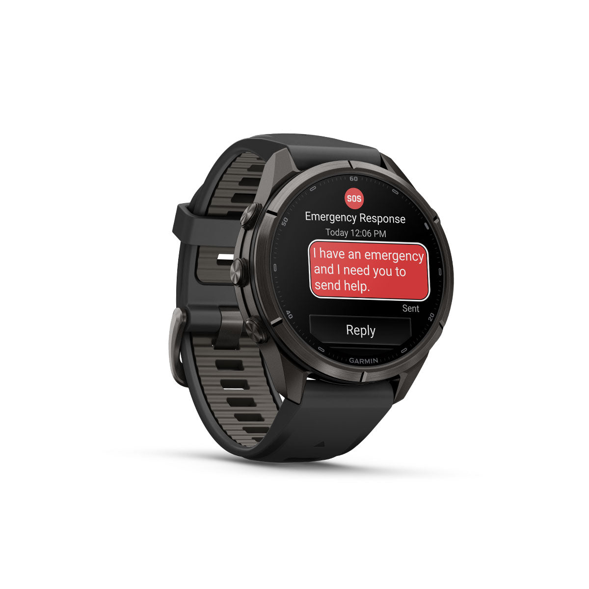 Garmin Fenix 9 Pro smartur med SOS-besked og besvarelse på skærmen