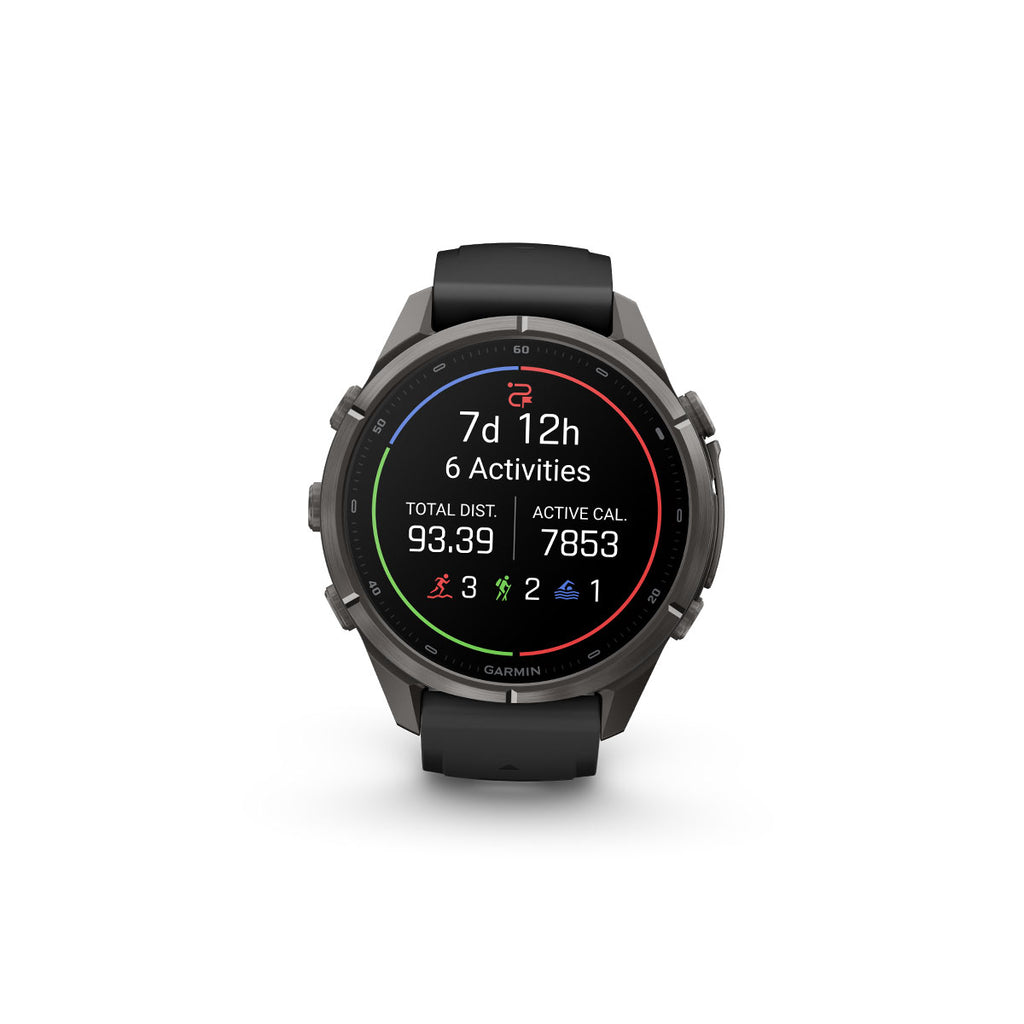 Garmin Fenix 9 Pro ur med sort rem og sportsur-display