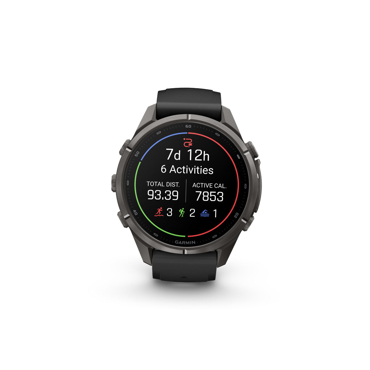 Garmin Fenix 9 Pro ur med sort rem og sportsur-display