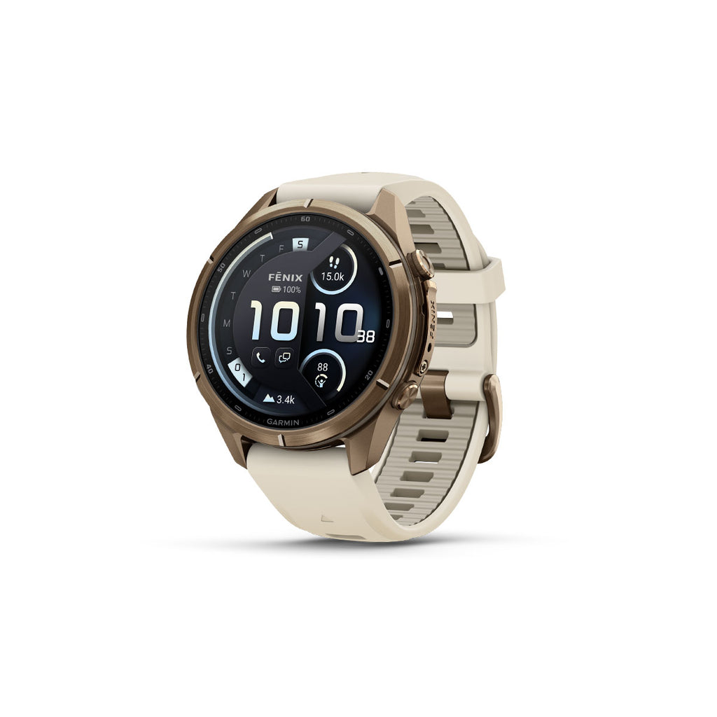 Garmin Fenix 9 Pro smartwatch med 43 mm titanium og silikonerem