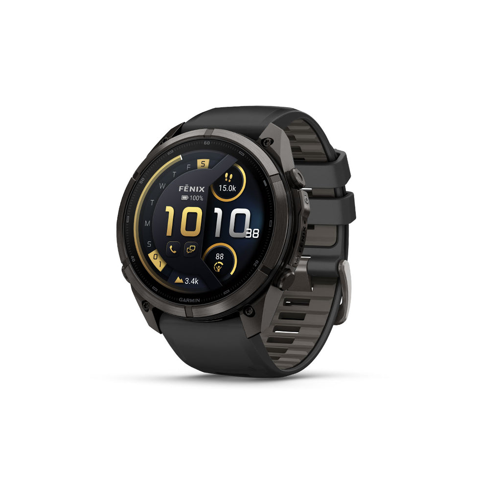 Garmin Fenix 9 Pro smartwatch med sort silikonerem og skærmvisning