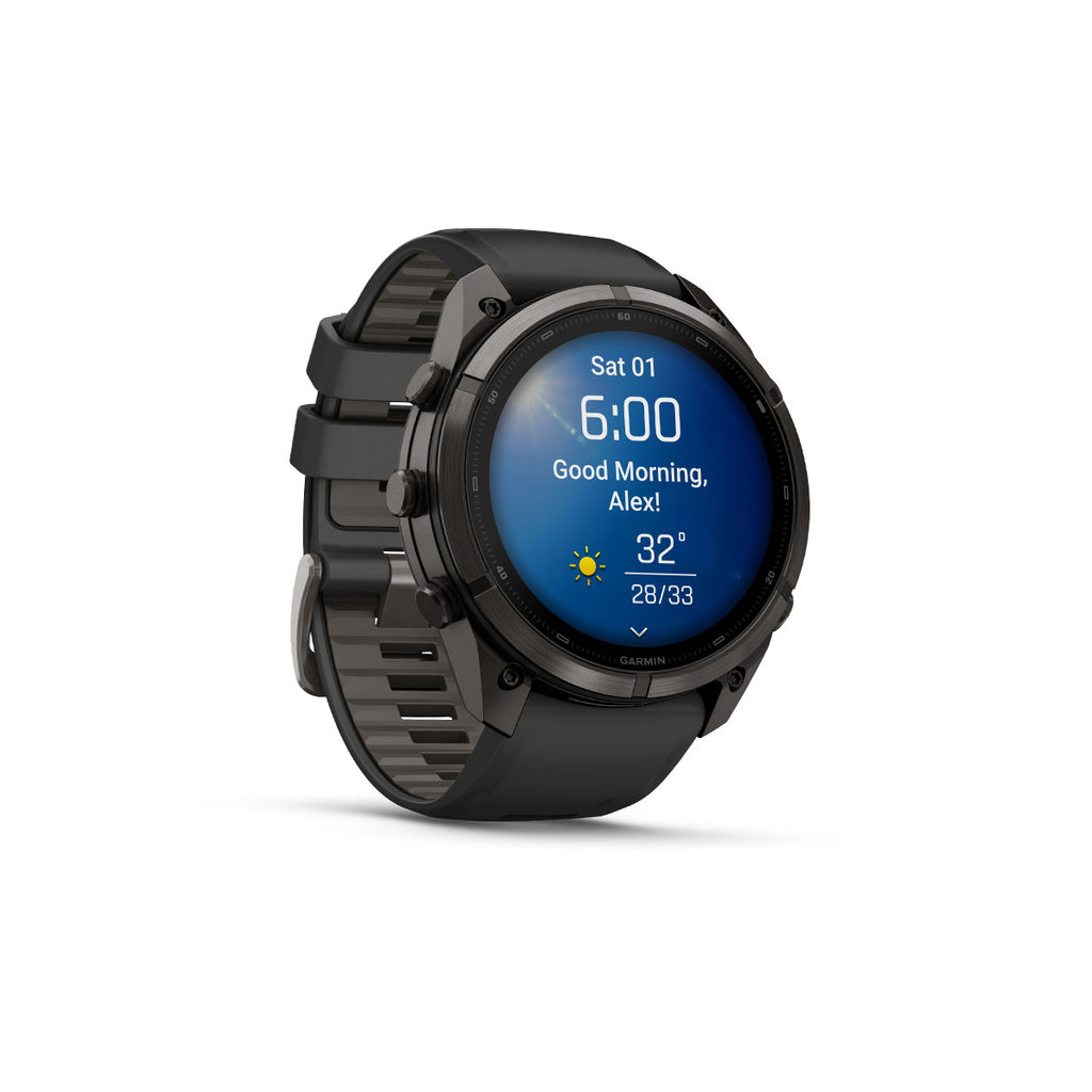 Garmin Fenix 9 Pro smartwatch med 51 mm urkasse og blå skærm