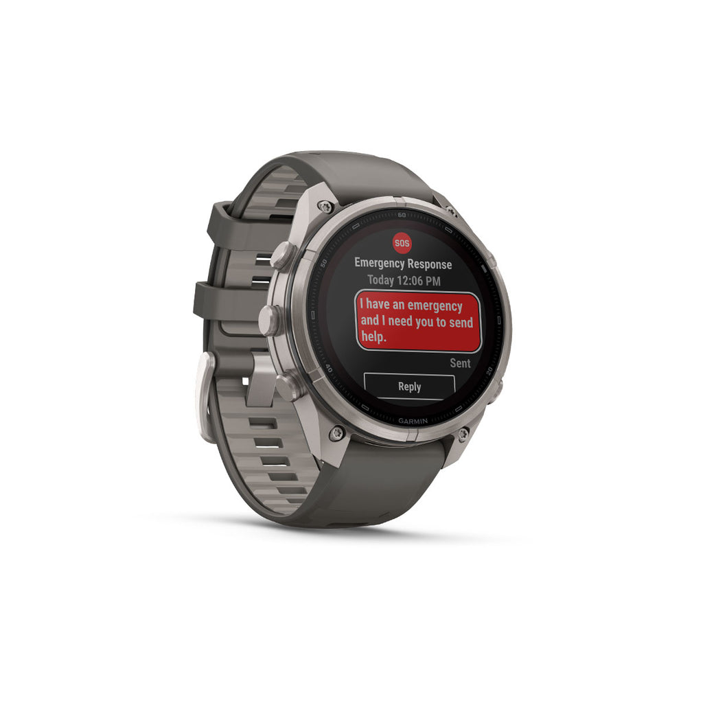 Garmin Fenix 9 Pro inReach smartwatch med SOS-skærm og grå rem 47 mm SOLAR Ti