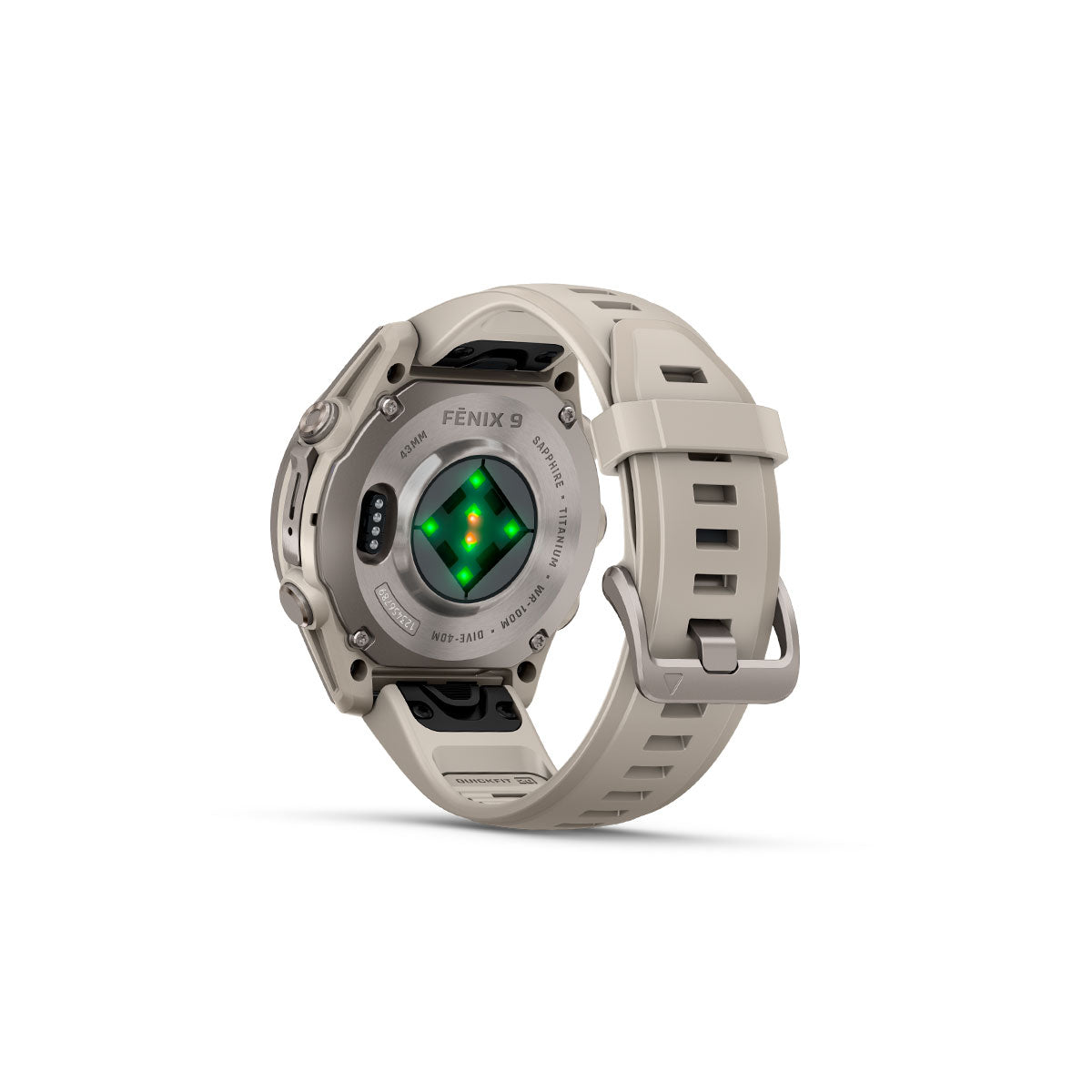 Garmin Fenix 9 smartur 43 mm titanium med lysergråt silikonerem
