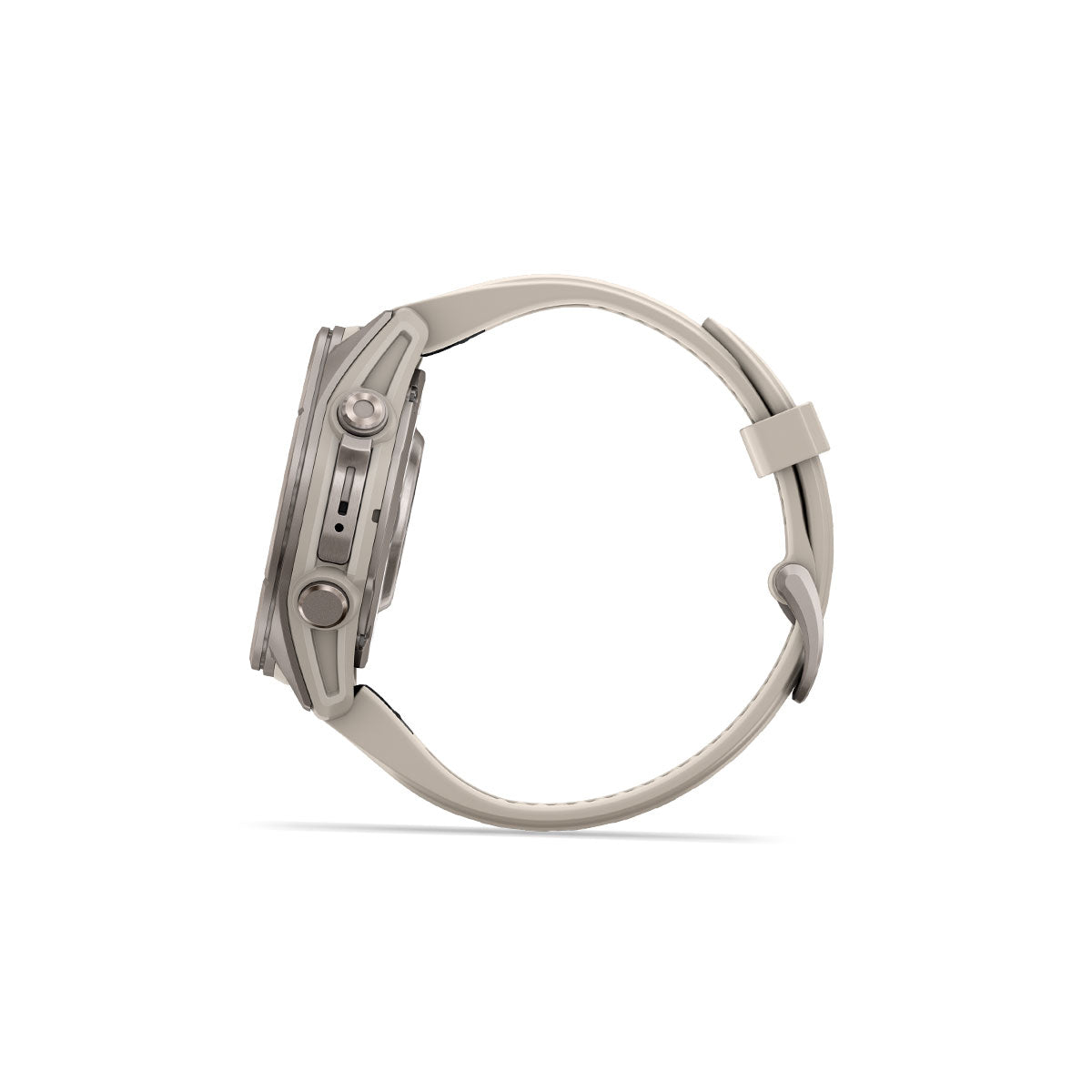 Garmin Fenix 9 smartwatch med 43 mm titanium urkasse og silikonerem