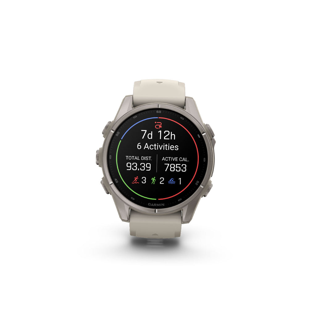 Garmin Fenix 9 43mm Ti smartwatch med urskive og silikonerem