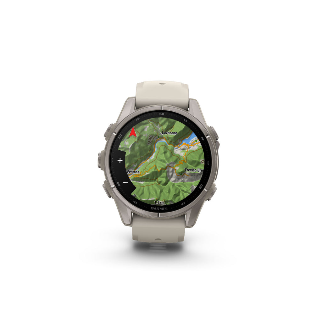 Garmin Fenix 9 43mm Ti smartur med kortskærm og silikonrem
