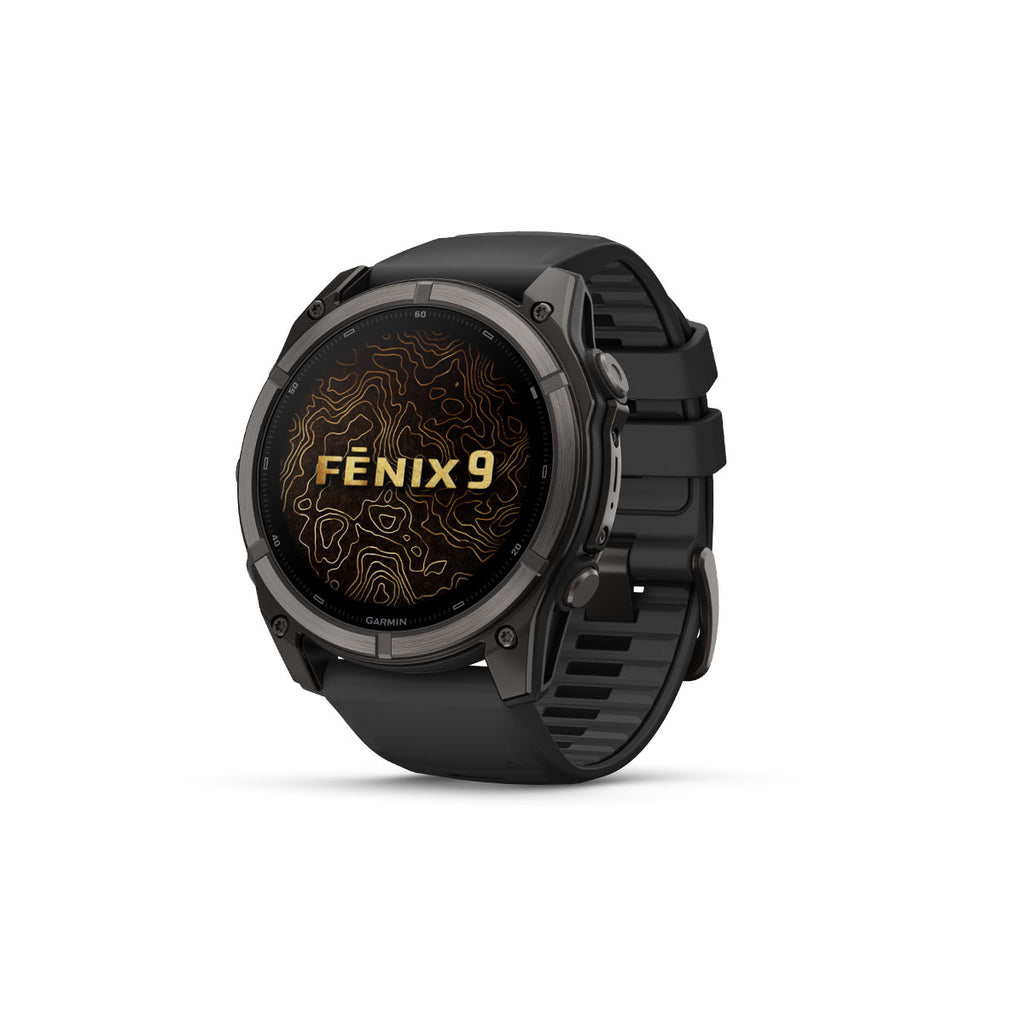 Garmin Fenix 9 smartur med 51 mm sort rem og AMOLED urskive