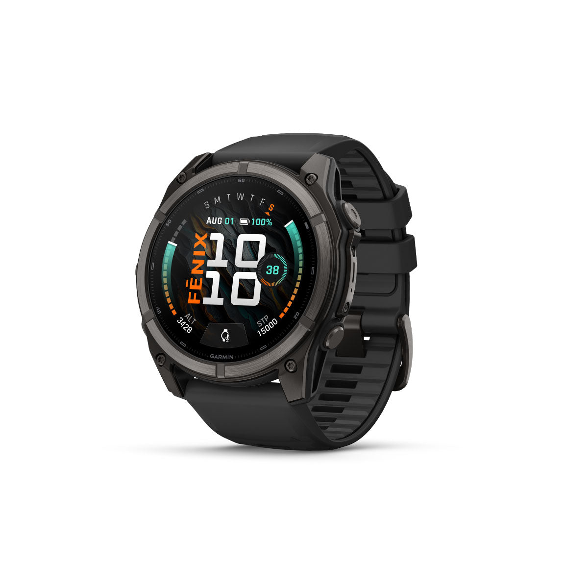Garmin Fenix 9 smartwatch med 51 mm DLC urkasse og sort rem