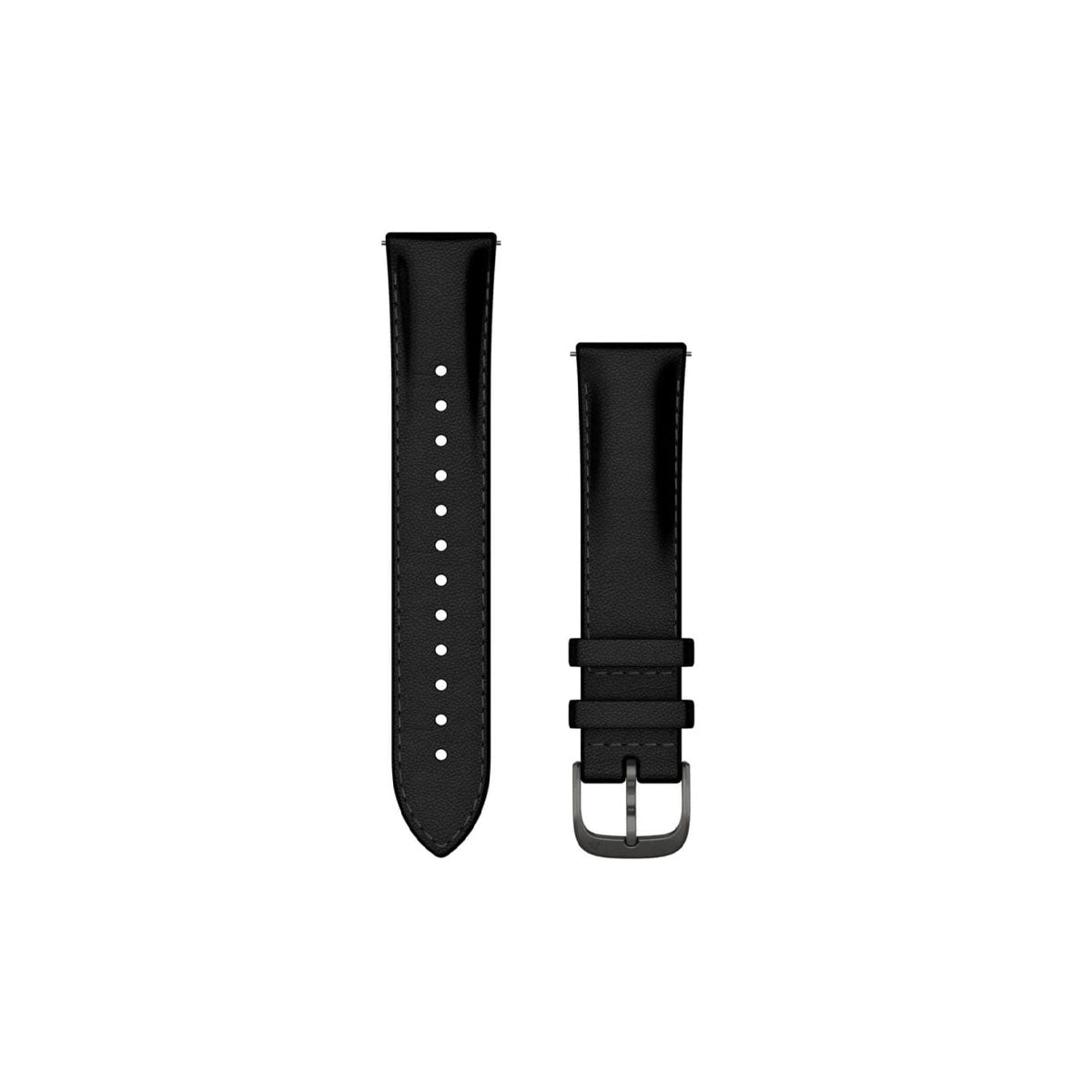 Garmin Quick Release urrem i sort læderlook med spænde 20 mm