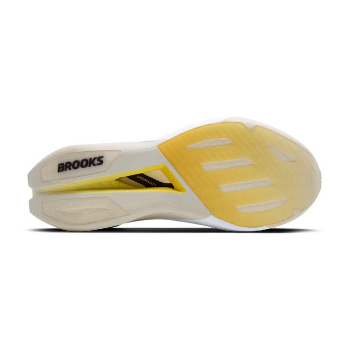 Brooks Hyperion Elite 6 løbesko set forfra og fra siden med sål