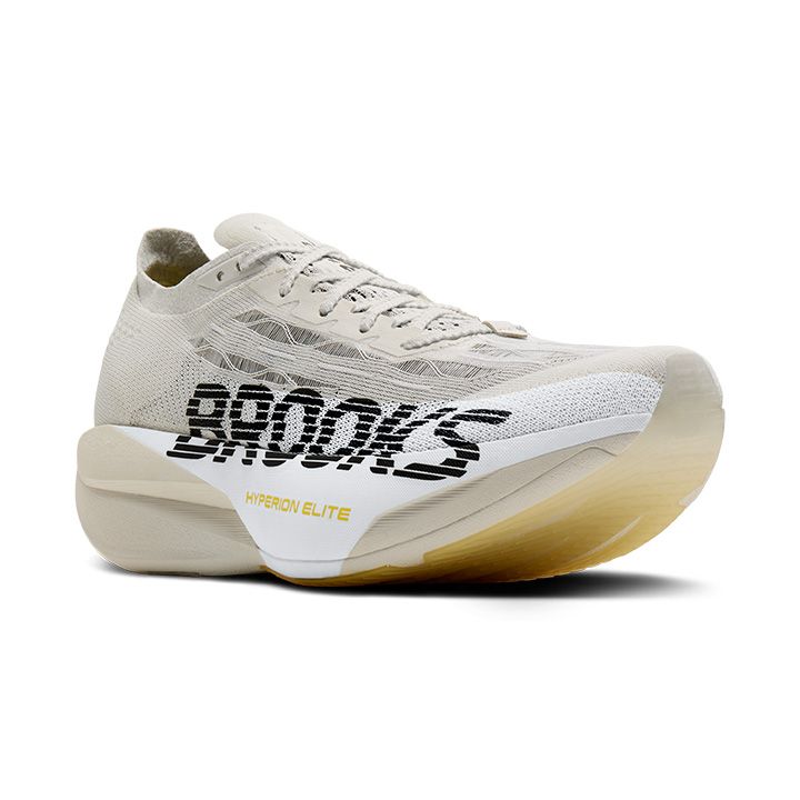 Brooks Hyperion Elite 6 løbesko i hvidt mesh med snørebånd