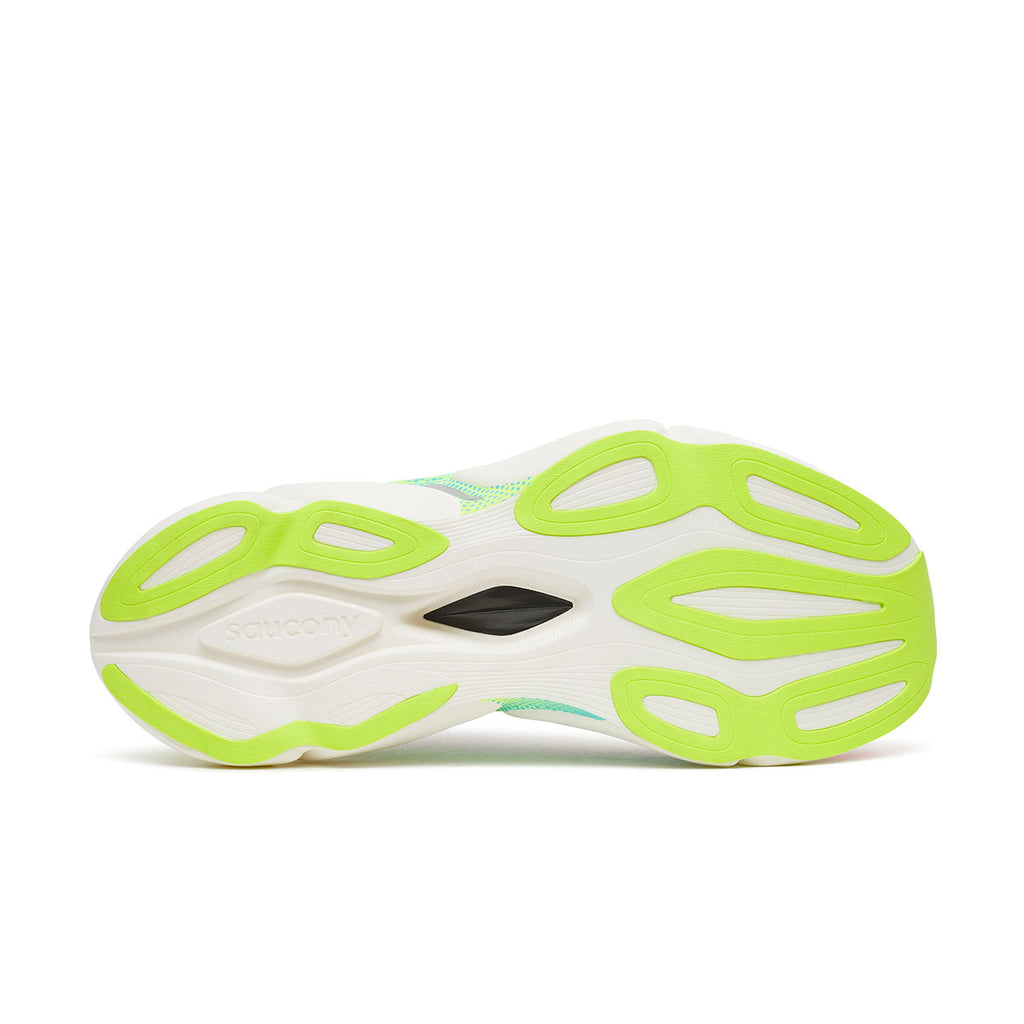 Saucony Endorphin Elite 3 unisex løbesko sål med grønt og hvidt design