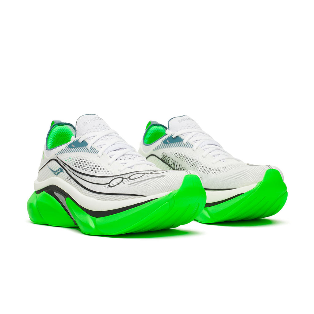 Saucony Endorphin Elite 3 unisex løbesko i hvid og grøn