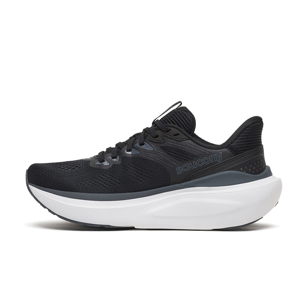 Saucony Echelon 11 brede herreløbesko i sort med hvid sål