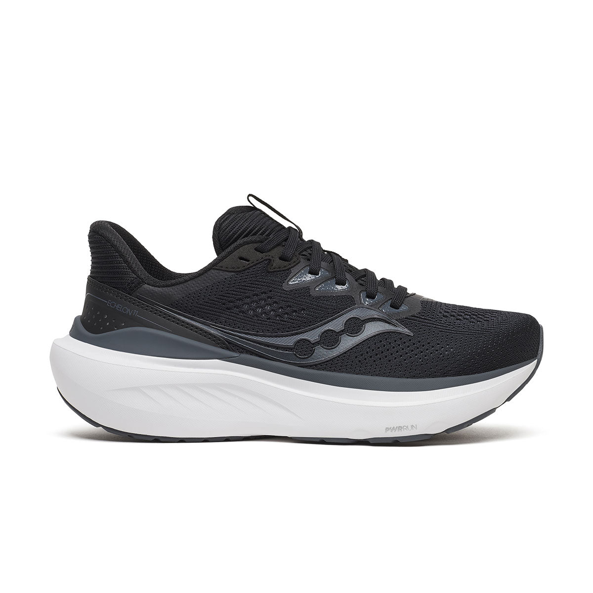 Saucony Echelon 11 Wide Dame løbesko i sort tekstil og grå detaljer