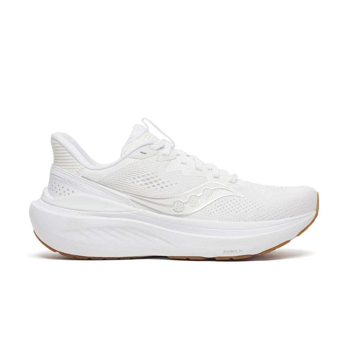Hvid Saucony Echelon 11 wide dame løbesko med snørebånd og sål