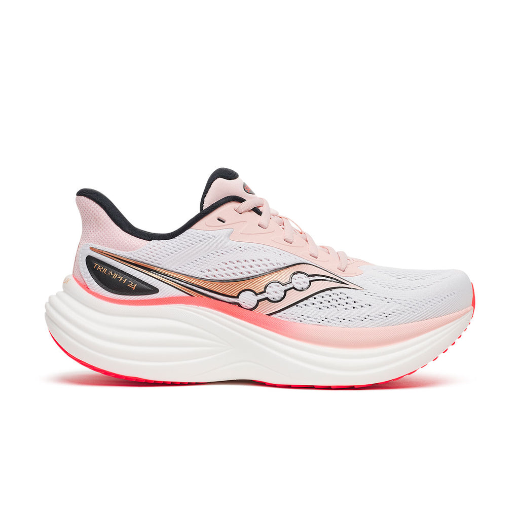 Saucony Triumph 24 dame løbesko i hvid og lyserød