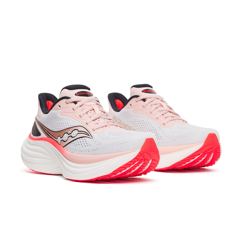 Saucony Triumph 24 Dame løbesko i hvidt og lyserødt med snørebånd