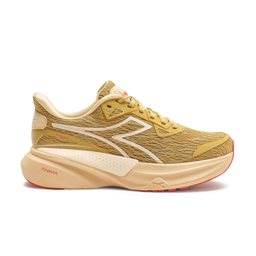 Diadora Nucleo 2 Dame løbesko i gul og beige farve