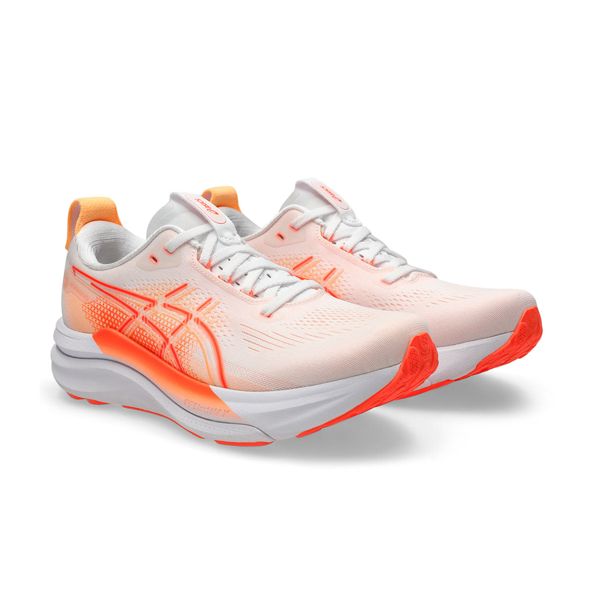 Asics Gel Kayano 33 Dame løbesko i hvid og orange farve