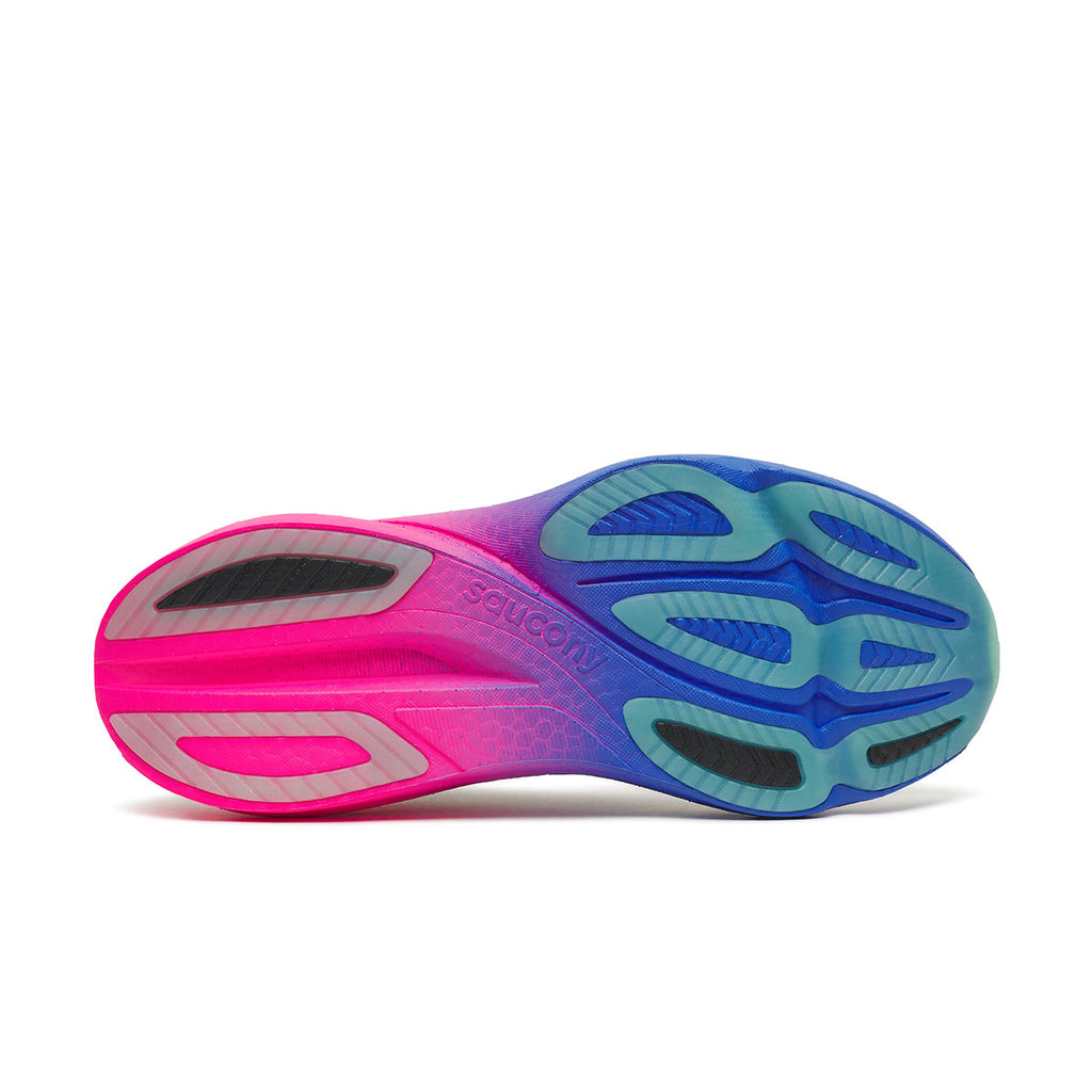 Saucony Endorphin Azura Dame løbesko set fra undersiden med sålmønster