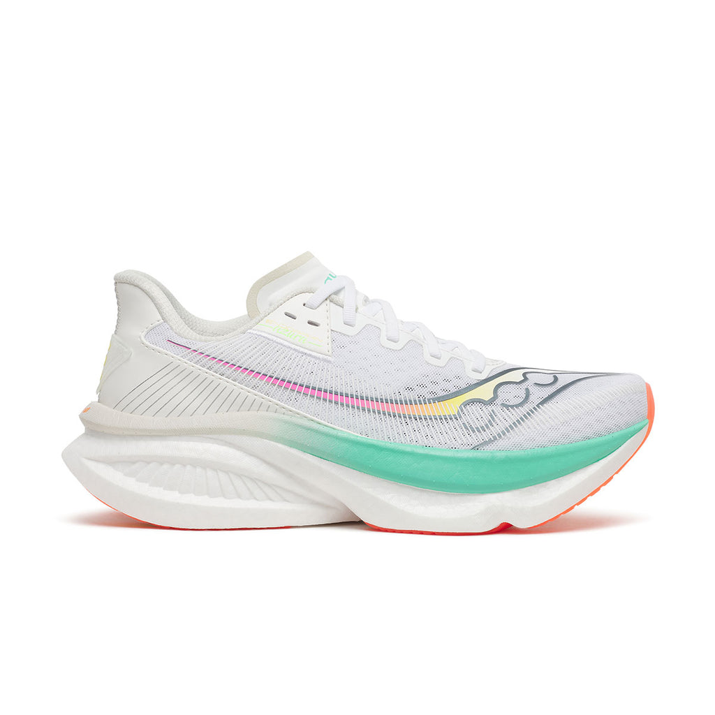 Saucony Endorphin Azura Dame løbesko i hvid og grøn farve
