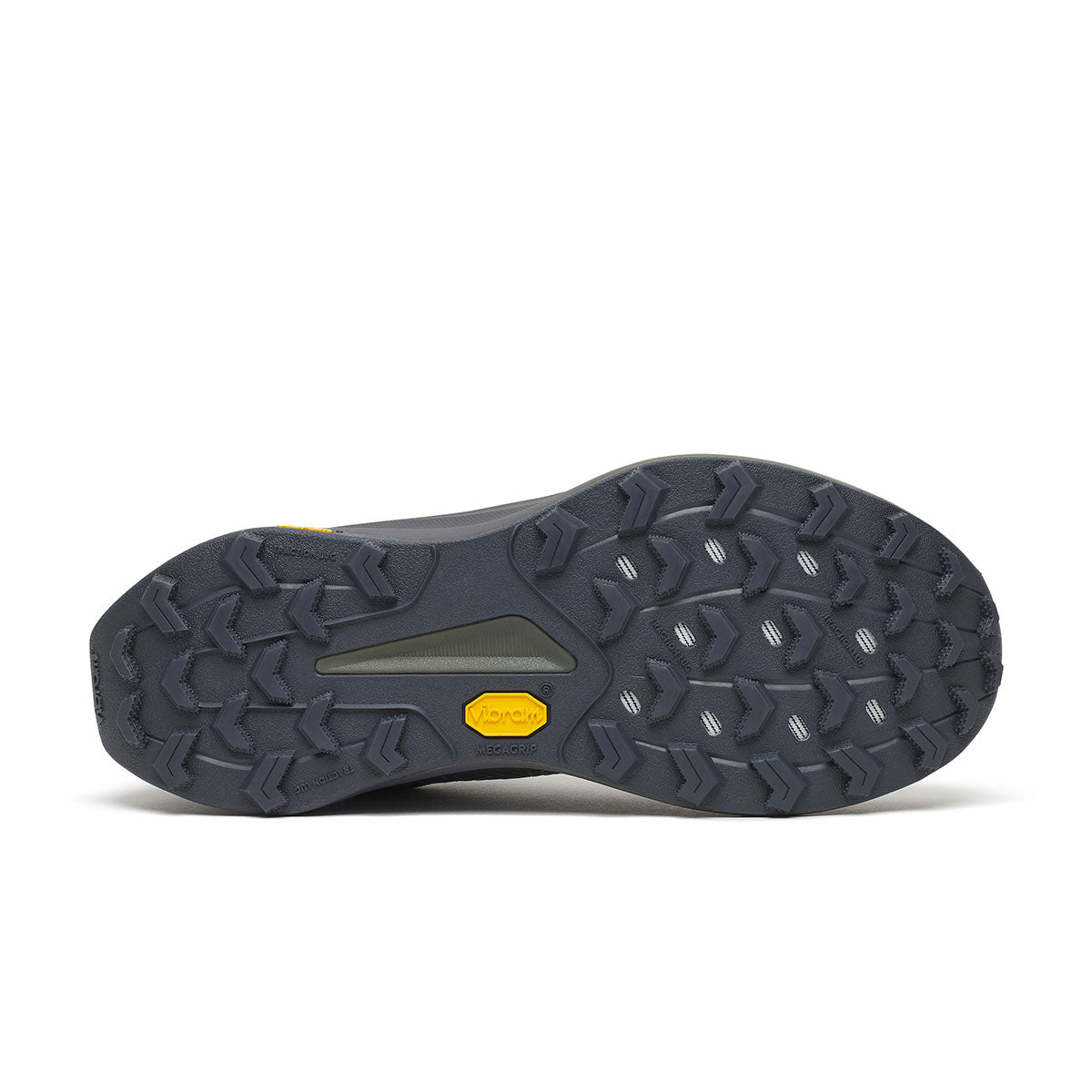 Saucony Peregrine 16 GTX trailsko sål med mønster og snørrebånd