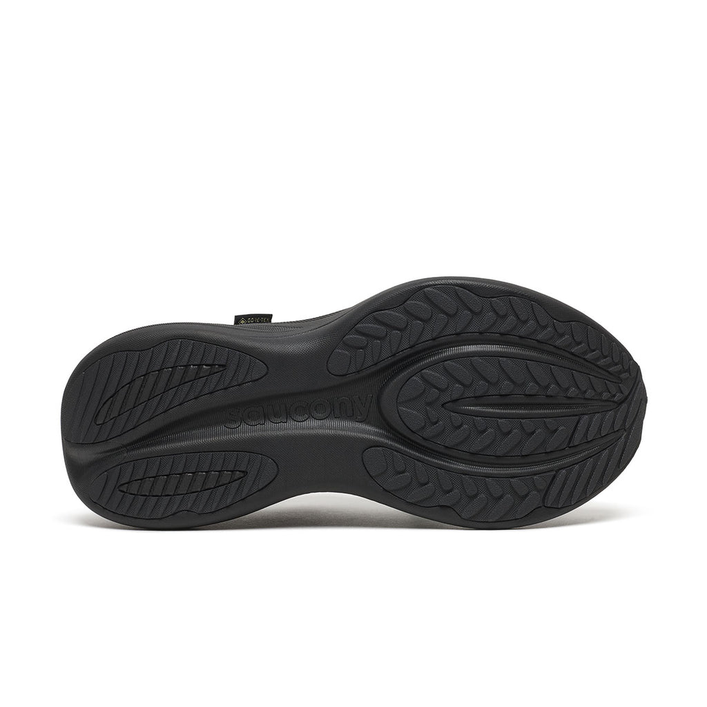 Saucony Triumph 24 GTX løbesko med sort ydersål set bagfra