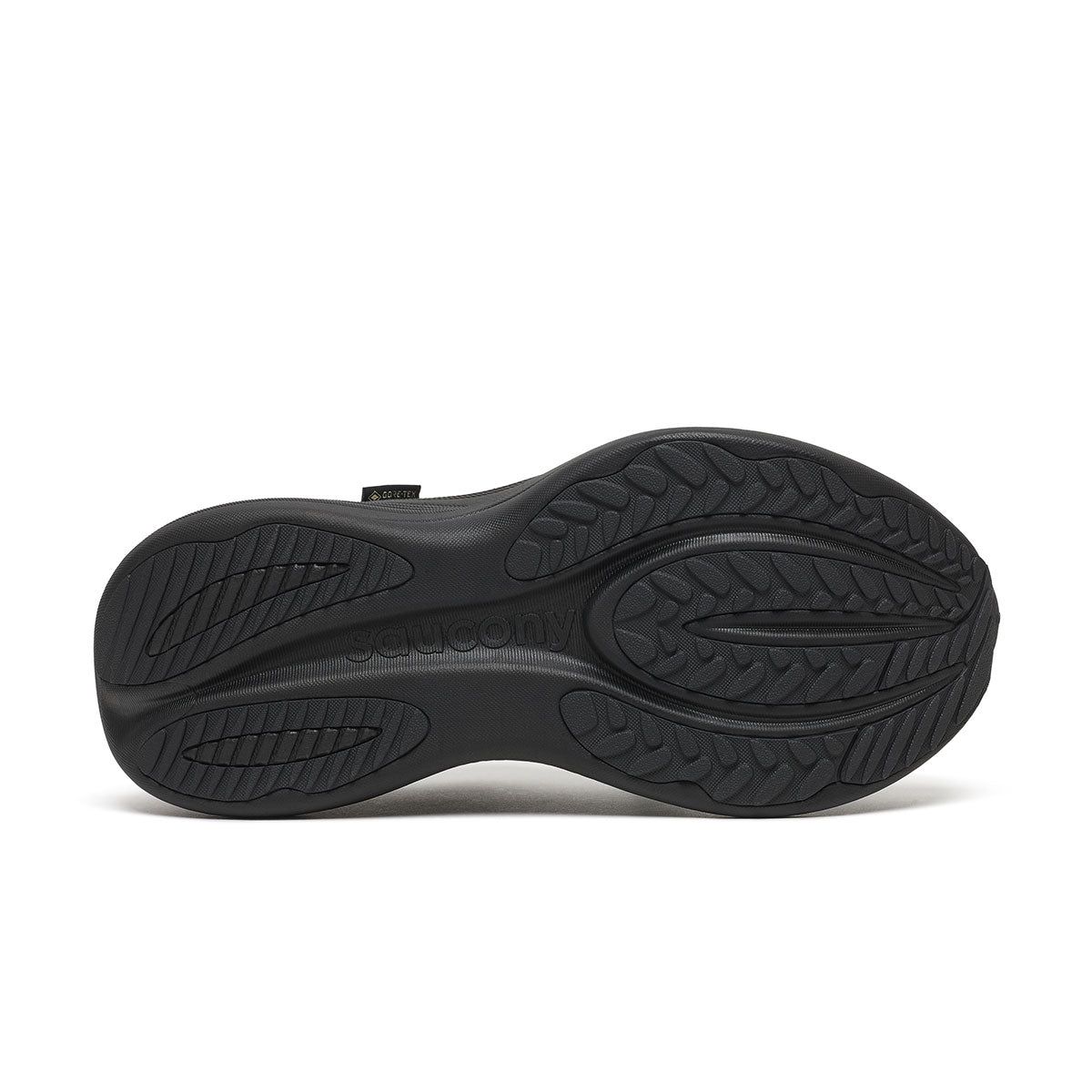 Saucony Triumph 24 GTX løbesko med sort ydersål set bagfra