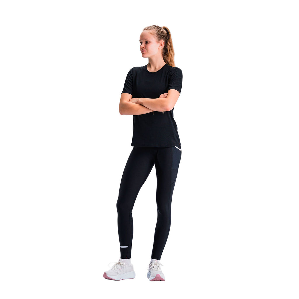 Kvinders sorte FUSION TEMPO ONE Run t-shirt med korte ærmer