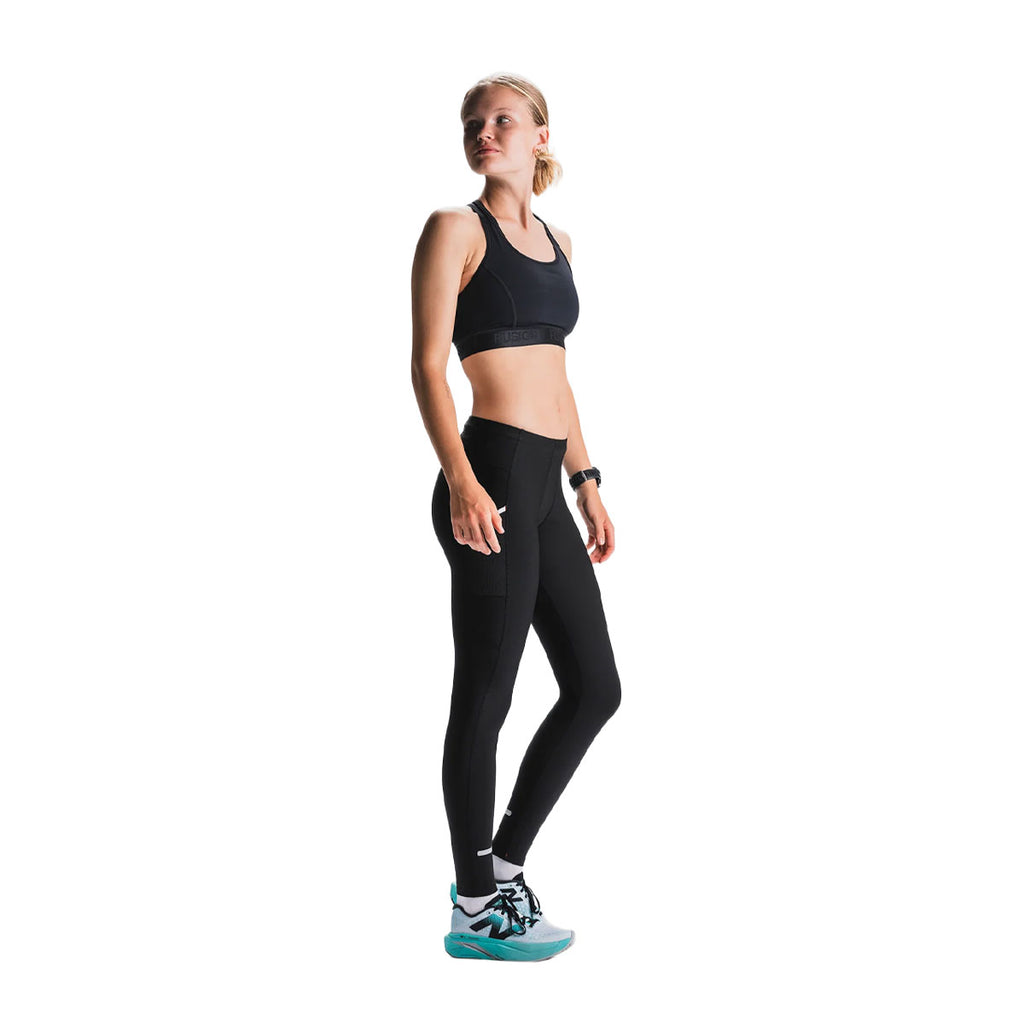 Sorte unisex lange tights med FUSION elastik i taljen