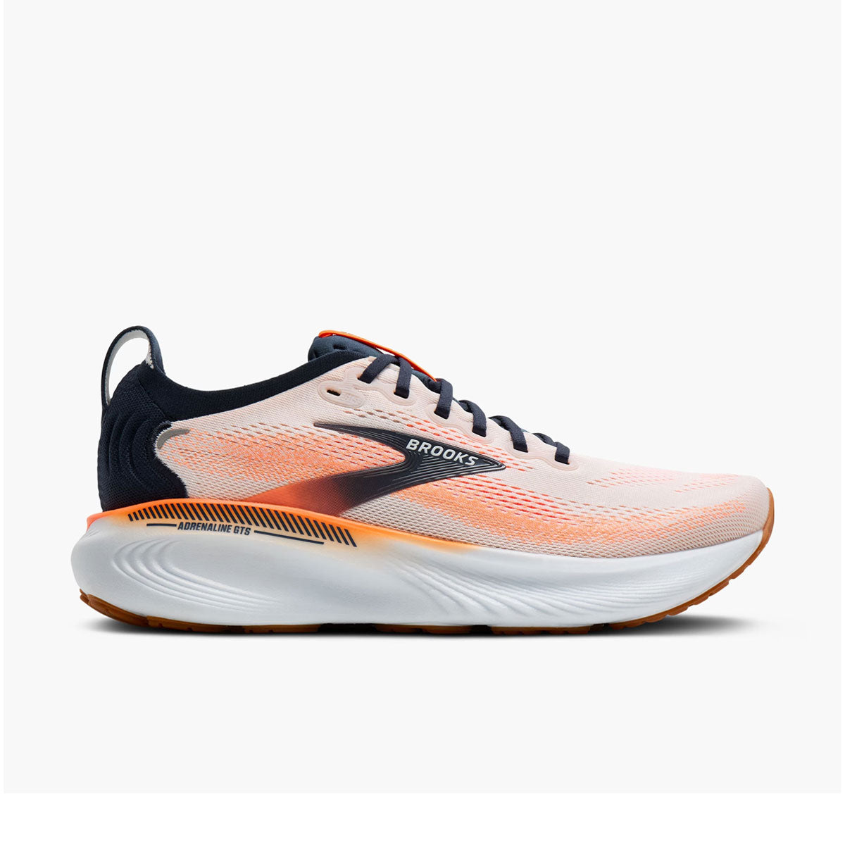 Brooks Adrenaline GTS 25 herre løbesko i hvid og orange design