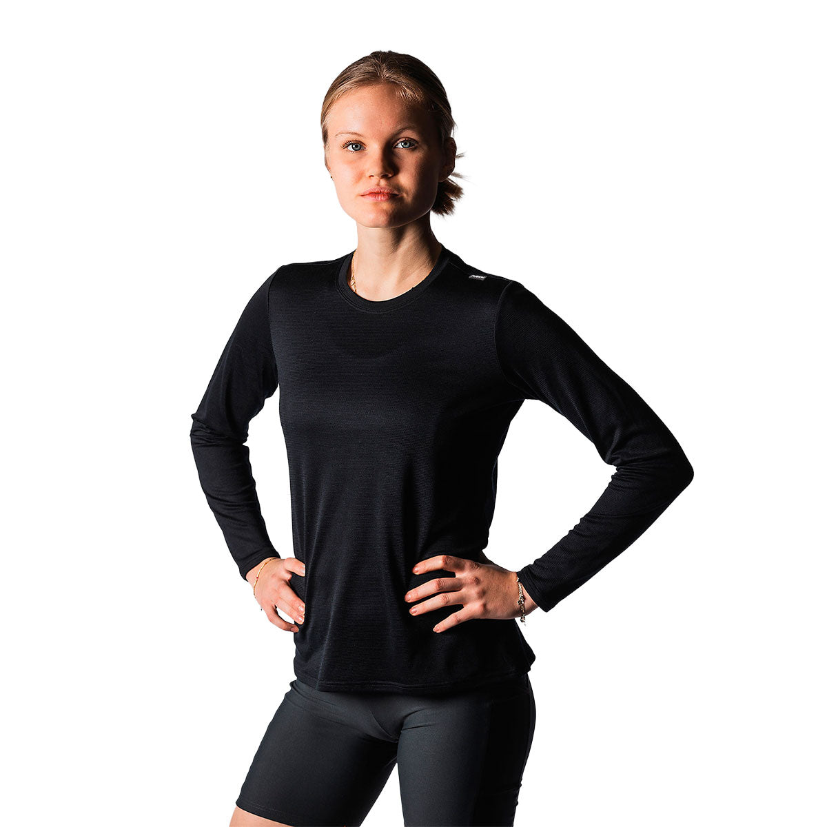 Sort langærmet trøje Fusion Technical Merino 150 LS Dame