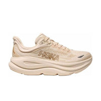 Hoka Bondi 9 Wide dame løbesko i beige med snørebånd