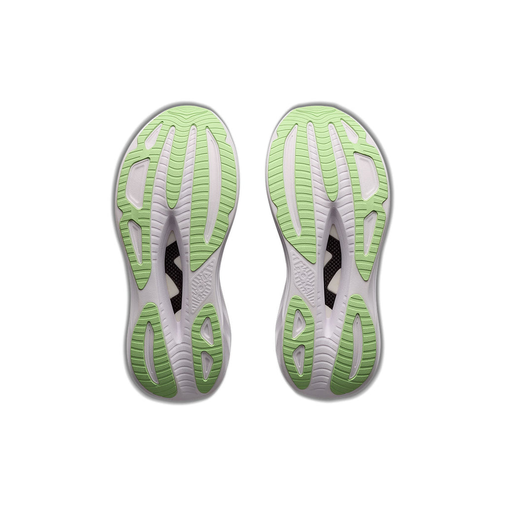 Hoka Skyward X 2 herre løbesko set nedefra med grøn sål
