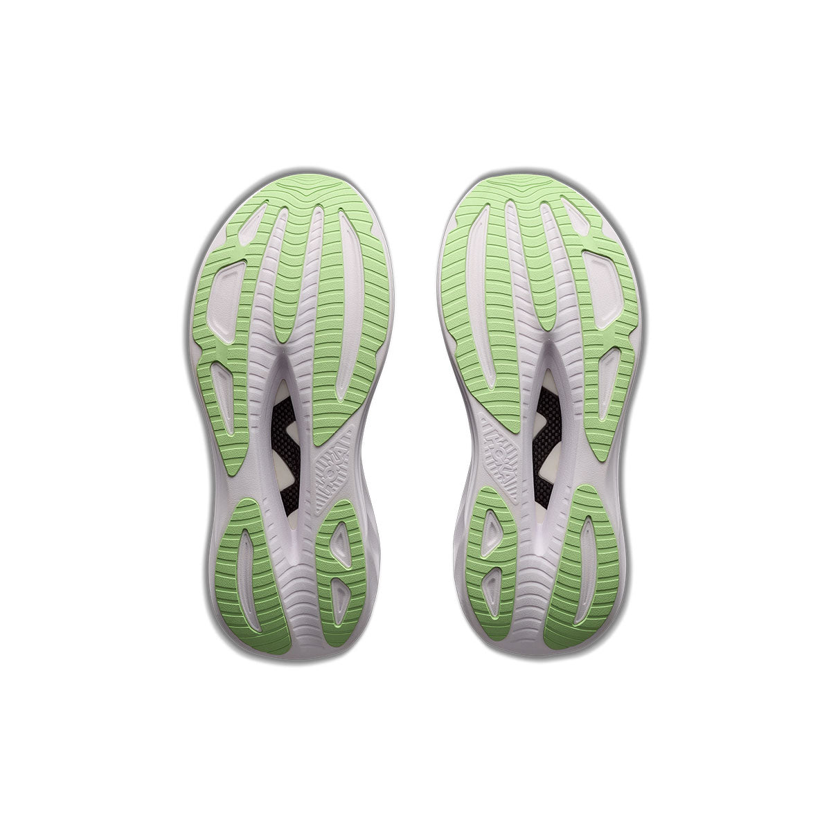 Hoka Skyward X 2 herre løbesko set nedefra med grøn sål