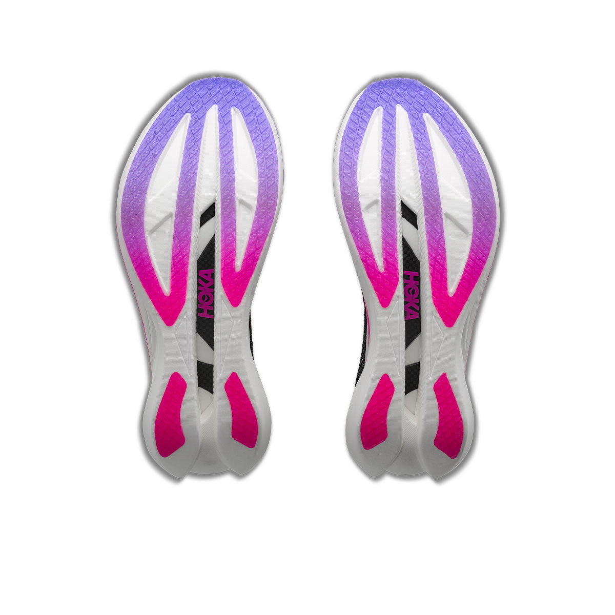 Hoka Cielo X1 3.0 løbesko med violette og pink detaljer på sålen