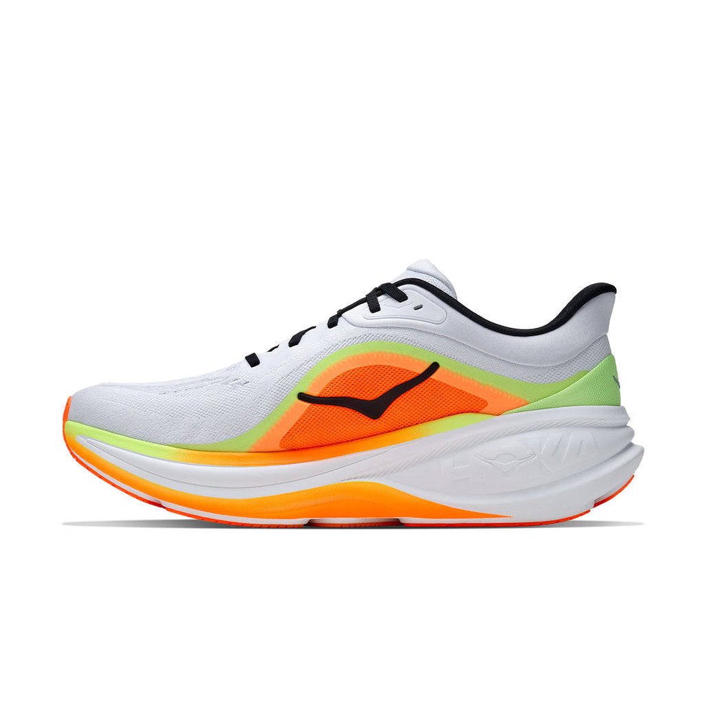 Hoka Clifton PRO herre løbesko i hvid og orange med snørebånd