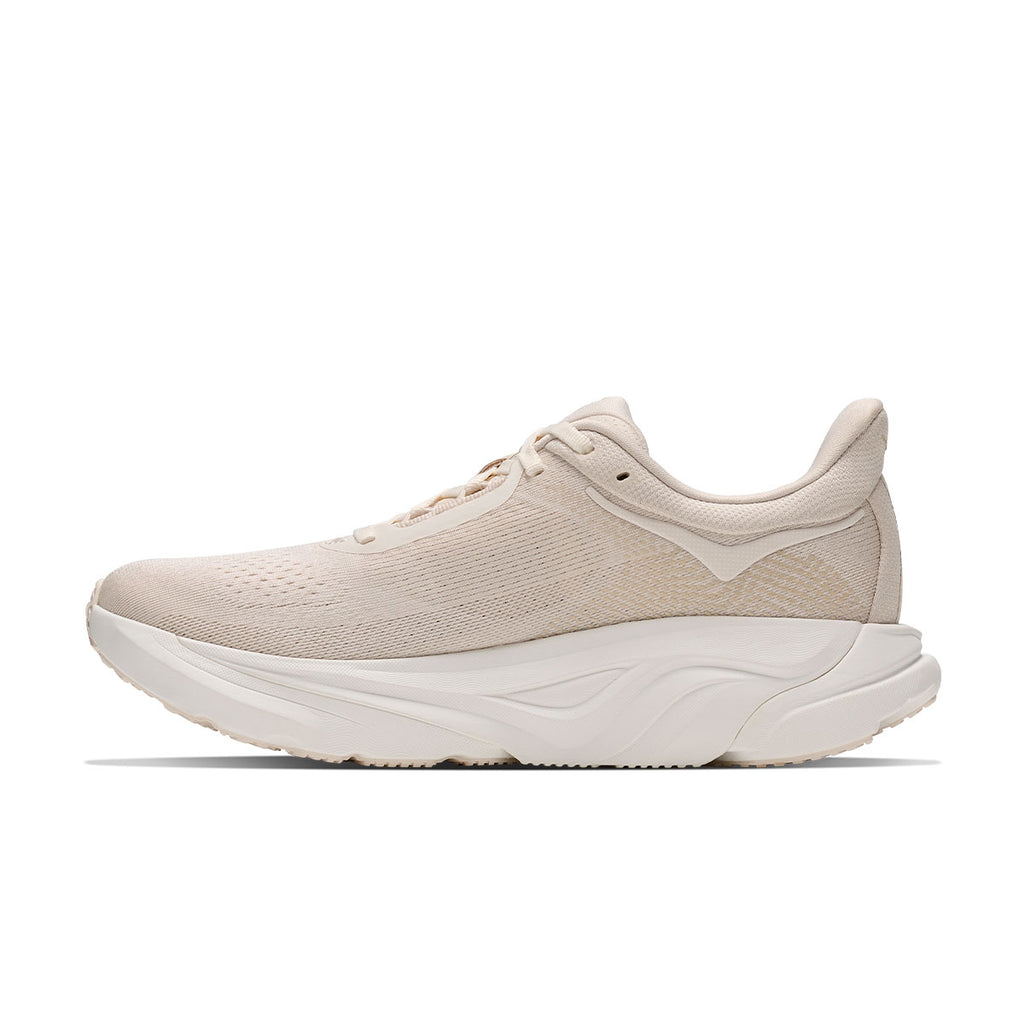 Hoka Arahi 9 Dame løbesko i beige tekstil med snørebånd og gummisål