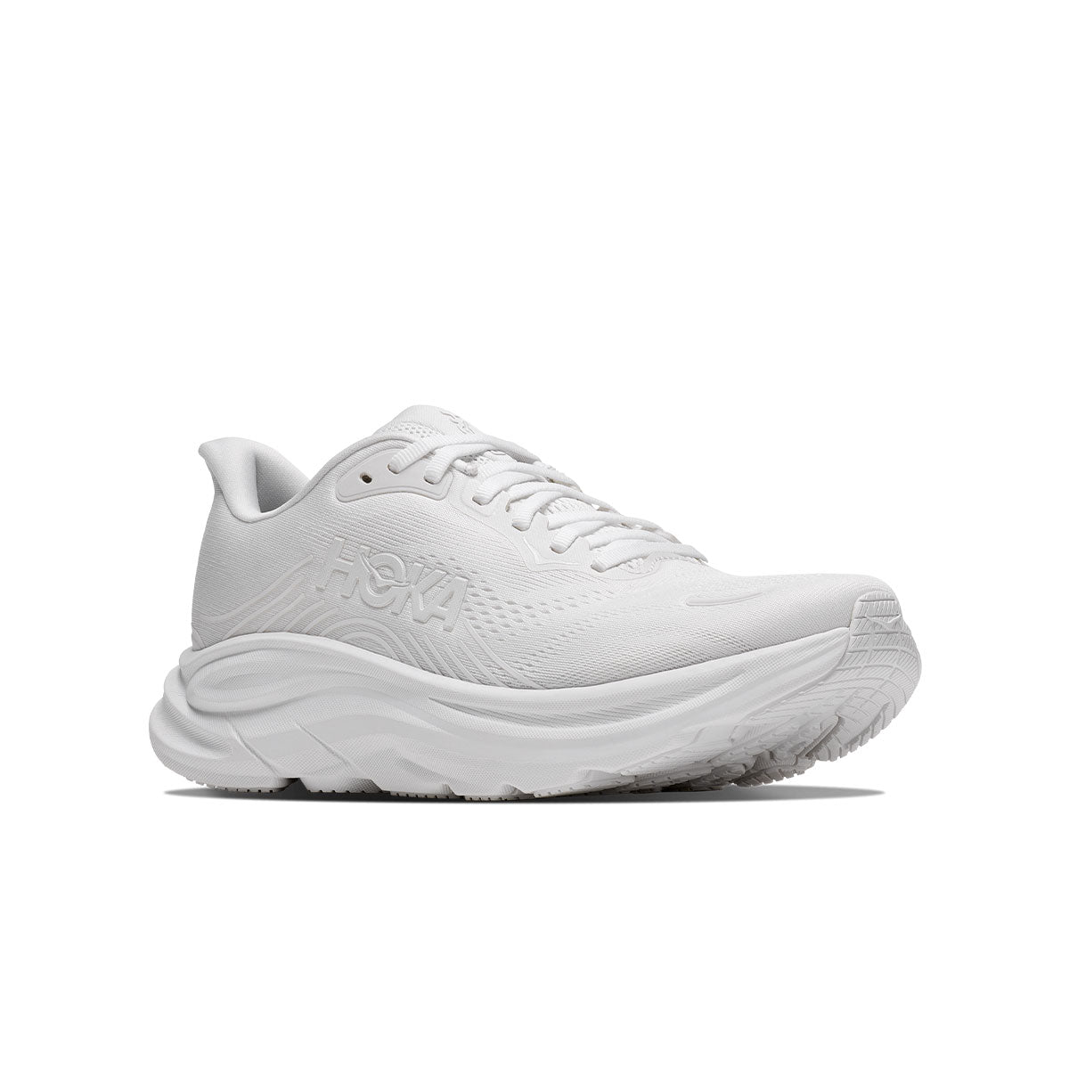 Hoka Clifton 11 Dame løbesko i hvidt tekstil med snørebånd