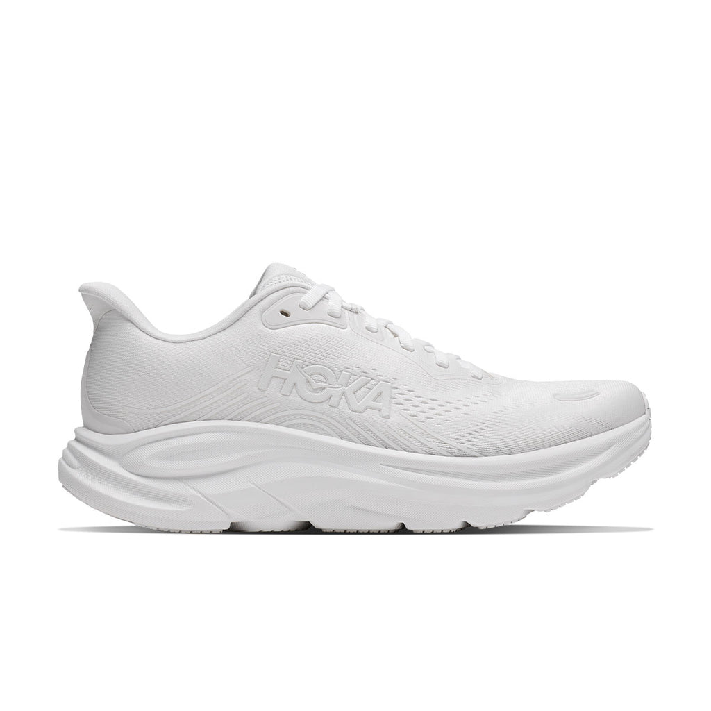 Hoka Clifton 11 Dame løbesko i hvidt mesh med snørebånd