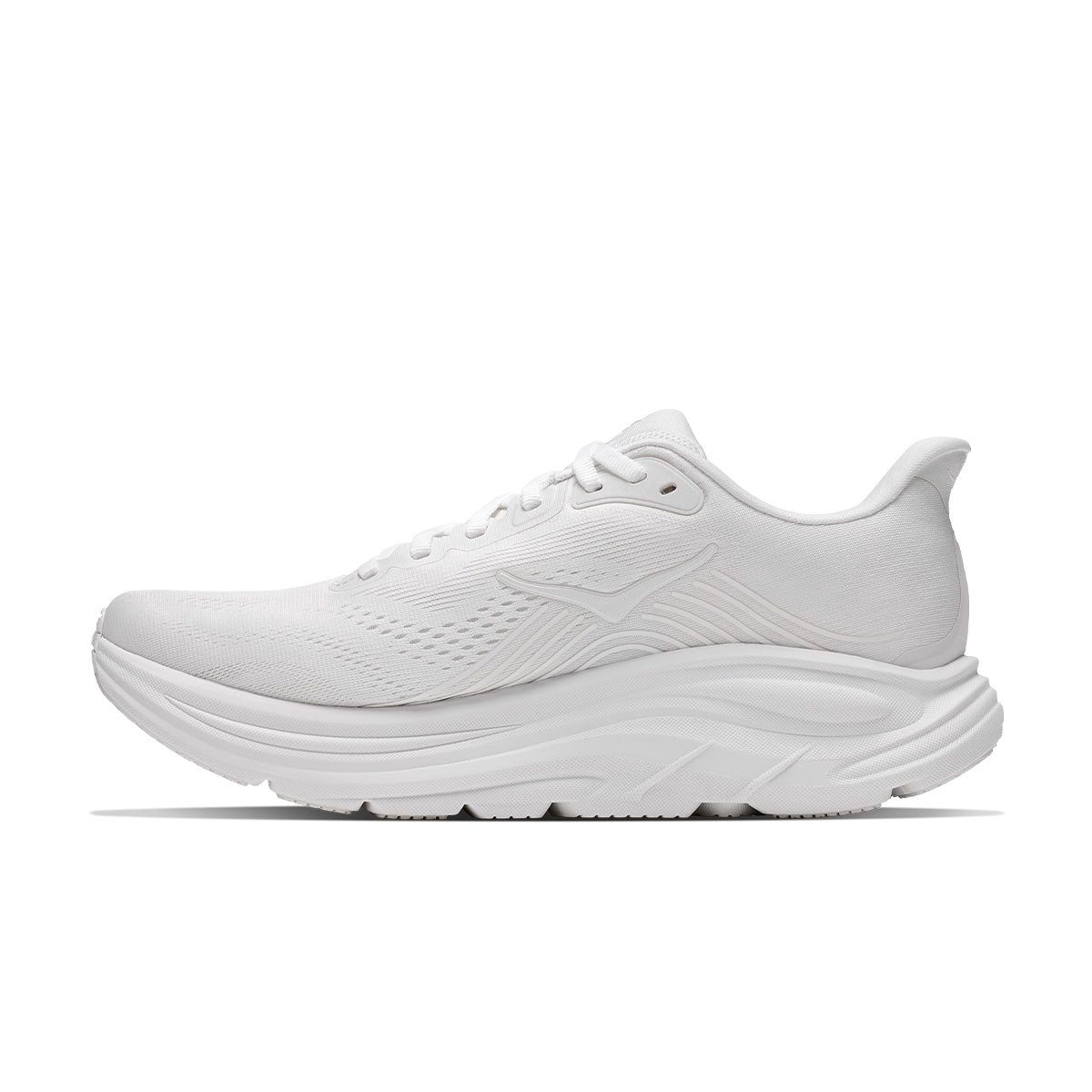 Hoka Clifton 11 løbesko til kvinder med hvid overdel og snørebånd