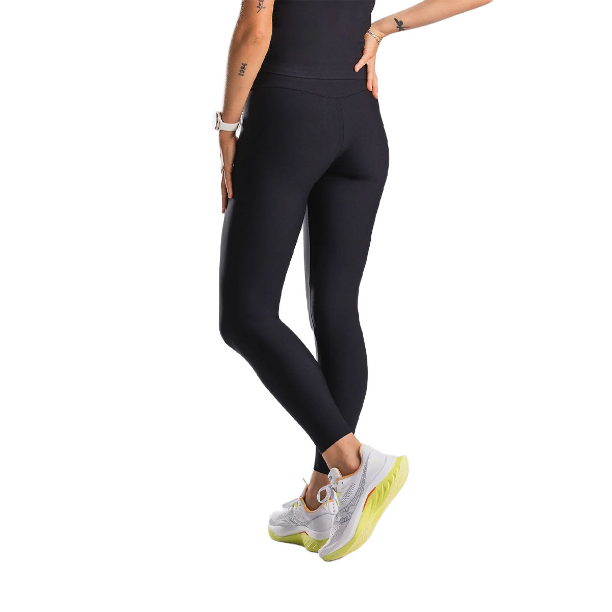 FUSION high rise dame tights i mørk blå med høj talje og lange ben