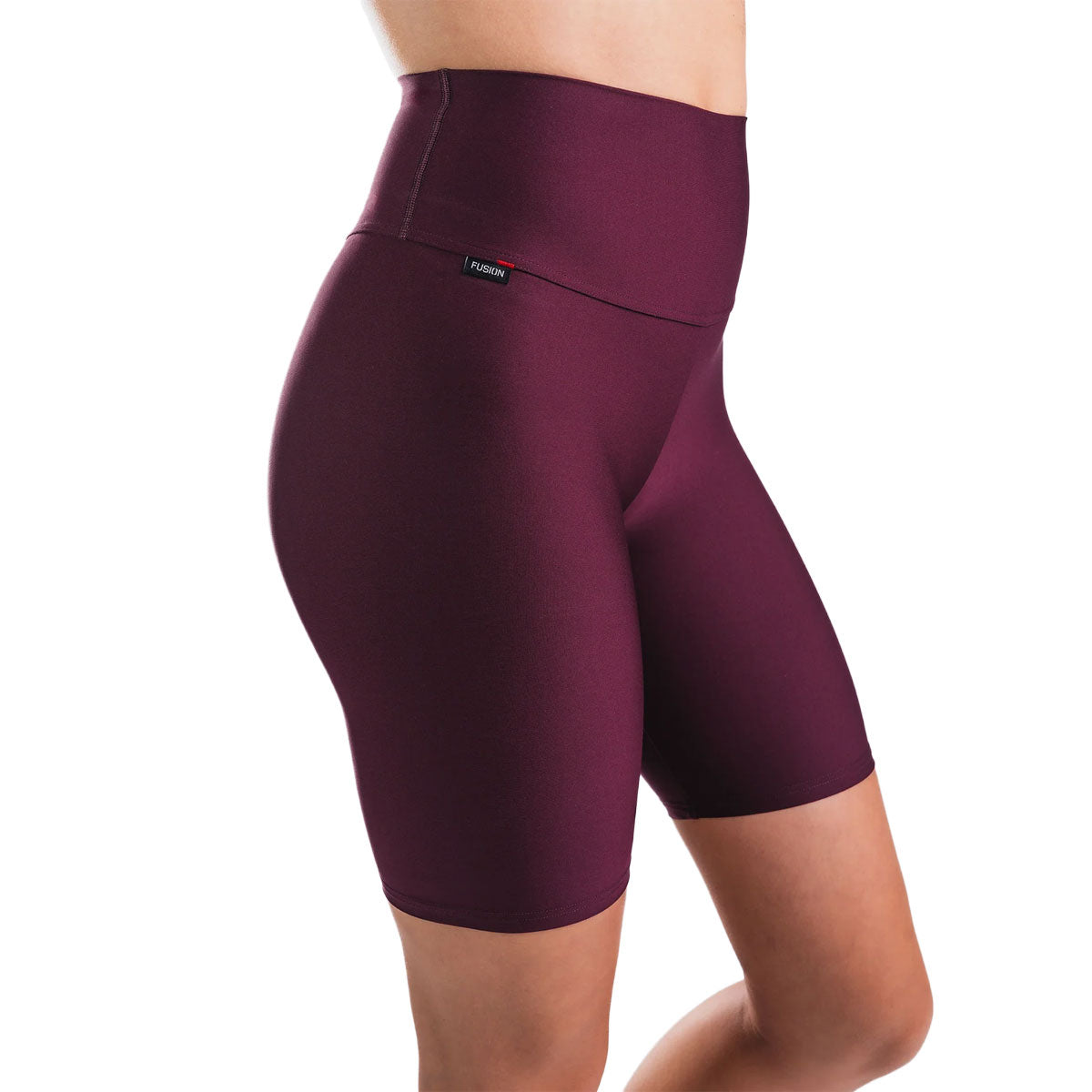 FUSION high rise kort tights til dame i mørk lilla farve