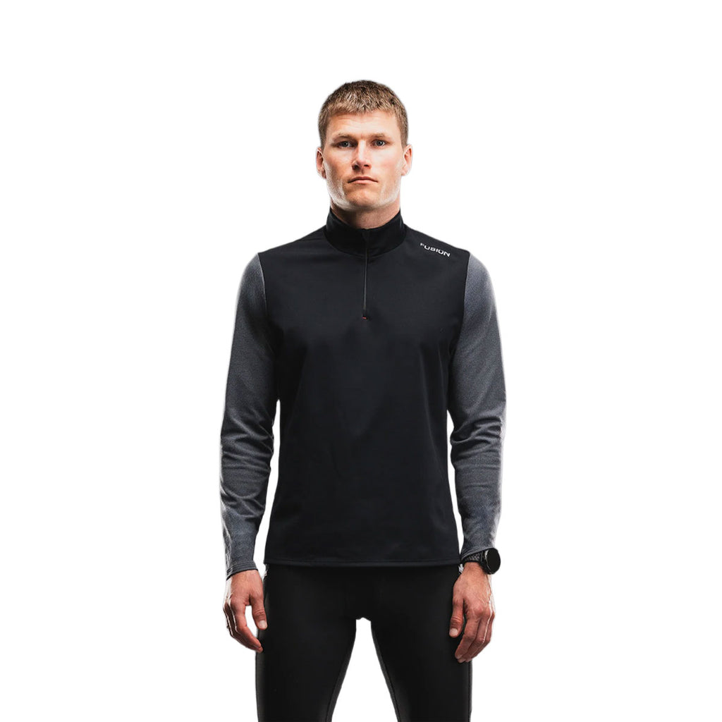 Fusion Tempo langærmet zip neck trøje til mænd med høj hals